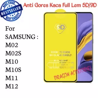 Samsung M02 M02S M10 M10S M11 M12 Anti Gores Kaca Full Lem Pelindung Layar Tempered Glass Protector