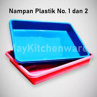 Nampan Plastik Kotak No 1 dan No 2 Baki Persegi Kotak Tempat Penyimpanan Keranjang Serbaguna Murah