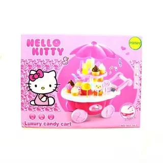 [COD] MAINAN ANAK PEREMPUAN ICE CREAM SWEET SHOP CANDY CART HELLO KITTY MELODI LAMPU KADO BAYI NEW