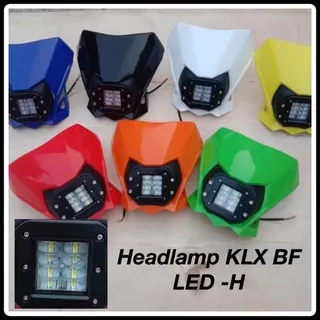 HEADLAMP KLX BF DTRACKER 8 LED LAMPU DEPAN KLX 150 DTREKER 8 LED -H trail supermoto cover side panel front fender number plate rear fender tank cover seat