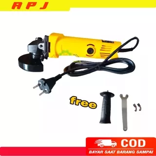 Mesin gerinda tangan 4 inch tahan panas Tekiro Ryu 4 Angle Grinder // By BLACK & DECKER JLD KAIROS RYOTA IWA MAKTEC - Mesin Grinda / Gurinda / Gerinda Tangan - RSG 100-3 - BIG PROMO !!! FREE 2 Pcs RYU CUTTING WHEEL potong,poles grinding dan lain-lain