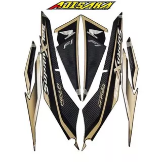 stiker supra x 125 fi 2017 hitam gold / striping supra x 125 2017 emas hitam / stiker striping lis les supra x 125 2017 2016 2018 hitam gold emas