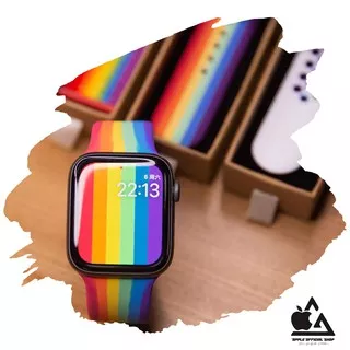 Tali Strap Apple Watch Rainbow 38mm / 40mm 42mm / 44mm Sport Band Strap Rubber Band iWatch Silikon Rubber Case