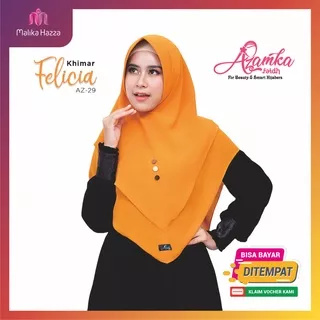 Khimar Ceruty 2 Layer Felicia By Azamka Hijab Pet Instan Bahan Ceruty Babydoll Premium Jilbab Dewasa Tidak Terawang