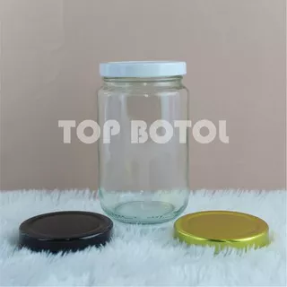 BOTOL TOPLES/ JAR KACA SELAI 360ML + TUTUP | SAMBAL | MADU | CAKE IN JAR | ISI 12 PCS