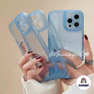 Fashion Sky Blue Lens Protector Clear Phone Case for IPhone 13 12 11 Pro Max X Xs XR 8 7 Plus Waterproof Soft TPU Back Cover
