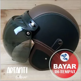 BISA COD HELM BOGO HITAM COKLAT STANDART  DEWASA