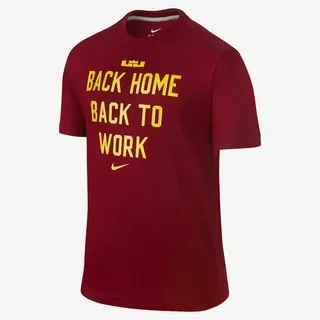 Kaos Tshirt Baju Combed 30S distro Nike Back Home To Work Lebron James polos custom indonesia basket