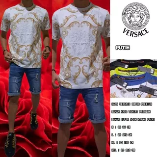 Kaos Branded Unisex impor premium BEST SELLER ASLI BAGUS BANGET 100% kaos VERSACE Kaos Pria Fashio high quality MOTIF DAN DETAIL ASLI SESUAI FOTO & VIDEO