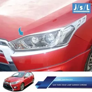 HEADLAMP COVER YARIS 2014 CHROME GARNISH LAMPU DEPAN JSL