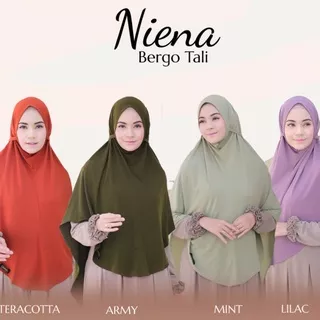 NIENA BERGO TALI - Bergo Tali  jersey soft pet Antem  by Umma syari