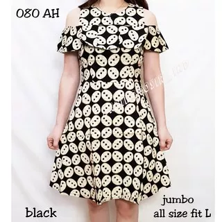 Dress Batik Sabrina ukuran jumbo L - XL bahan katun stretchy, dress 080DD#