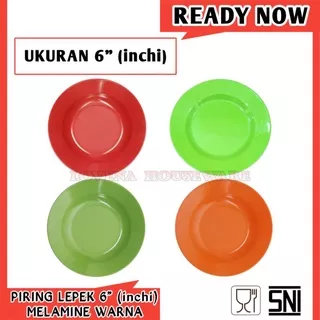 Piring Melamin 6 / Piring Lepek Melamine Bulat 6 Inchi Warna / Piring Snak / Tatakan Gelas Melamine 6 Bulat Dalam Warna Unica