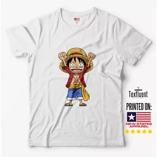 Kaos Anime Monkey D Luffy Wanita S, M, L, XL Tshirt One Piece Baju Lengan Pendek