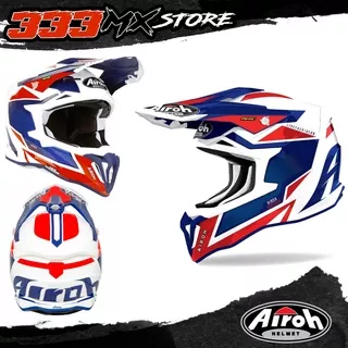 AIROH STRYCKER AXE BLUE RED GLOSS 2022 HELM CROSS AIROH AXE 2022