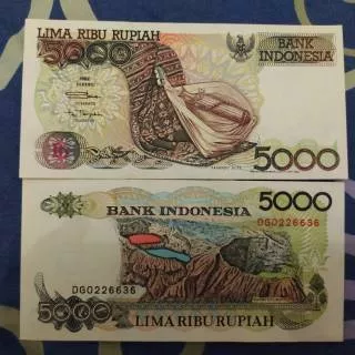 Uang kuno Rp 5000 sasando tahun 1992