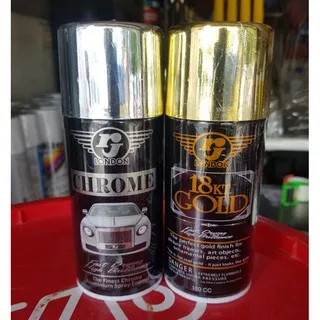 INDO PAINT - CAT SEMPROT PILOK RJ LONDON - WARNA GOLD 18 KT & CROME - 150 CC - PILOK PILOX PILOC GOOD QUALITY