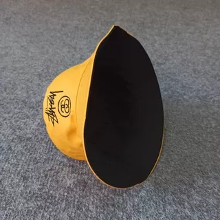 G-318 Topi Bucket Stussy Black Yellow