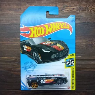 HOT WHEELS CORVETTE C7 CONVERTIBLE HITAM HW SPEED GRAPHICS KADO MAINAN ANAK MOBIL PROMO MURAH