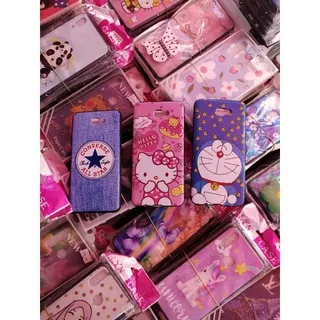 case hp samsung j7 prime + tempered glass anti gores kaca doraemon, hello kitty, converse