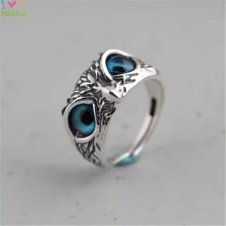 OKDEALS Demon Owl Eye Gift Vintage Ring Statement Ring Lovers Mother`s Day Jewelry Retro Animal Style Open Adjustable