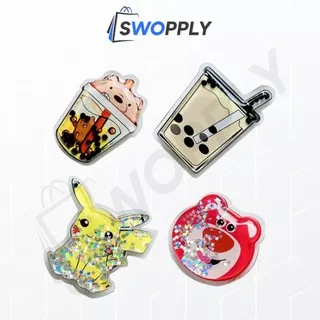Swopply Pop Socket Glitter Karakter 3D Cute Phone Holder Aksesoris HP Popsocket Murah
