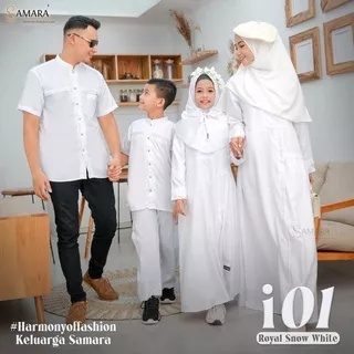 [ SALE ] SARIMBIT 2022 SAMARA I01 ROYAL SNOW WHITE KOKO AYAH ANAK GAMIS IBU ANAK S - XXXL JUMBO  1 - 15 TAHUN / COUPLE KELUARGA PUTIH SYARI SYAR`I / PAKAIAN MUSLIM