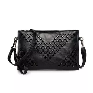 women Envelope Wristlet Clutch Crossbody Bag with leather Strap tas wanita selempang kulit