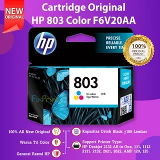 Cartridge HP 803 Tri-Colour Original Color Ink Catridge F6V20AA Katrid Tinta Warna Printer 1111 1112