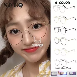 ?Bayar di tempat?COD (San9)Kacamata anti-radiasi anti-radiasi cahaya biru yang super imut dari Korean Cat eye Girl Untuk Kelas Online