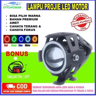 Lampu Utama Depan Tembak Projie Proji Projektor Kabut Led HID Cree U7 U 7 Strobo Motor Turing Terang