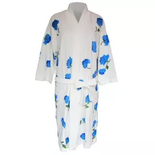Handuk kimono dewasa motif bunga mawar handuk baju dewasa handuk berenang dewasa putih bunga mawar