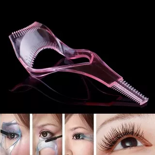 {FCC} 3in 1 Eye lash mascara shield guard eyelash curler applicator tool comb guide pa{refreshingsource1.id}