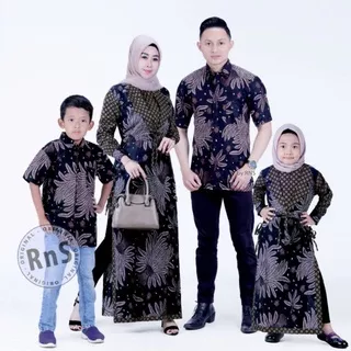 Couple Gamis-Hem Family | Batik Keluarga AYAH IBU DAN ANAK