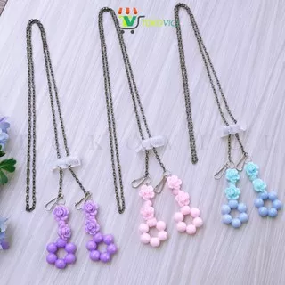 Kalung Masker Strap Masker Wanita Bunga Kuncup Mekar Pastel Lucu KLTV54 2IN1