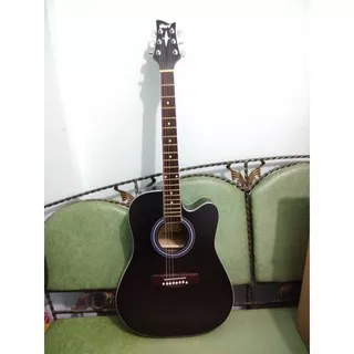Gitar Akustik Jumbo Merk Cort Warna Hitam Doff Trusrod Sunkay Senar String Jakarta Murah