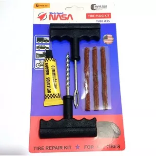 Alat Tambal Tubles Gagang Plastik NASA Tire Repair Kit Alat Tambal Ban Lem Tambal Ban Lem Cacing