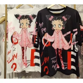 Betty boop - kaos adem Blink Blink keren Betty macam motif