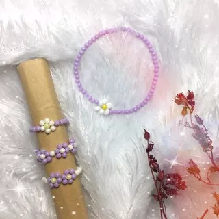 Lilac Babes / gelang manik bunga / beads bracelet