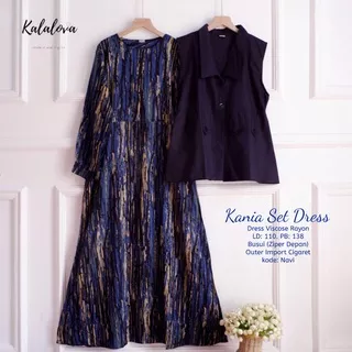 Kania gamis outer set kalalova gamis rayon premium vest rompi outer kutung outer crop baju setelan wanita kekinian gamis terbaru ld 110 xl xxl cod