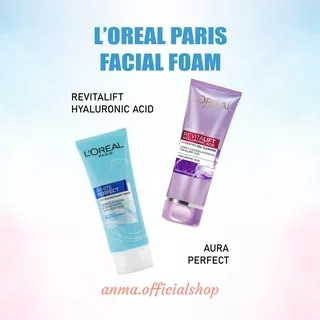 L`Oreal Paris Aura White Perfect Whip Foam Facial Wash Hyaluronic Acid Hydrating Gel Cleanser - 100 ml (Untuk Kulit Cerah Tanpa Noda)