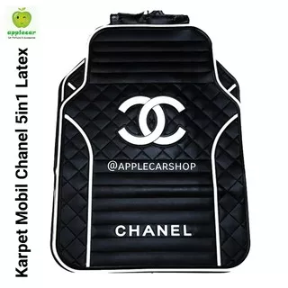 karpet Mobil Alas kaki Chanel merah tulisan kecil 5in1