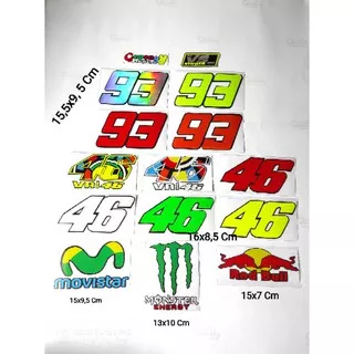 Sticker cutting Motor 93 VR 46 Valentino Rossi Moto GP Monster Movistar Red bull murah
