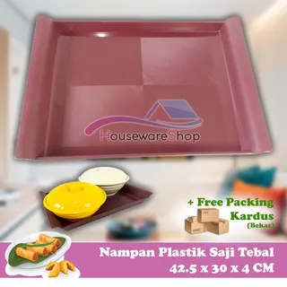 Baki Food Court Plastik / Fast Food Tray / Nampan Kuliner Handle Segi - 42.5 CM