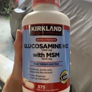 Kirkland glucosamine hcl with msm 1500 mg 1500mg 375 tabs