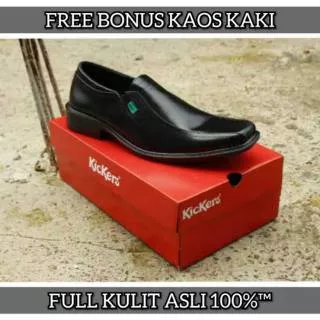 SEPATU PANTOFEL PRIA KULIT SAPI ASLI KICKERS KANTOR FORMAL KERJA BROWN HITAM // SepatuPantofel Pria