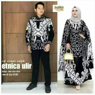 Baju batik couple gamis dewasa model modis anak muda maxi crep