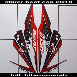 Striping sticker lis body honda beat new esp cw fi 2018 full hitam merah