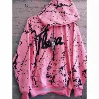 Jaket hoddie oblong FLAVA full petir pink/maroon/hitam/putih