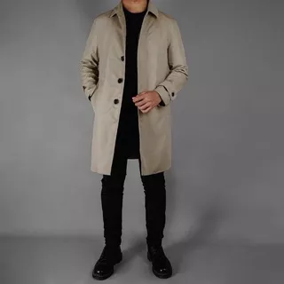 Jaket Zara Man Water Repellent Tecnical Coat Belted Sleeves Khakis